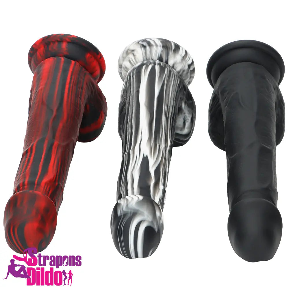 7.67in Premium Silicone Soft Mixed Color Dildo Anal Clit Throat Trainer Strap ons Dildo