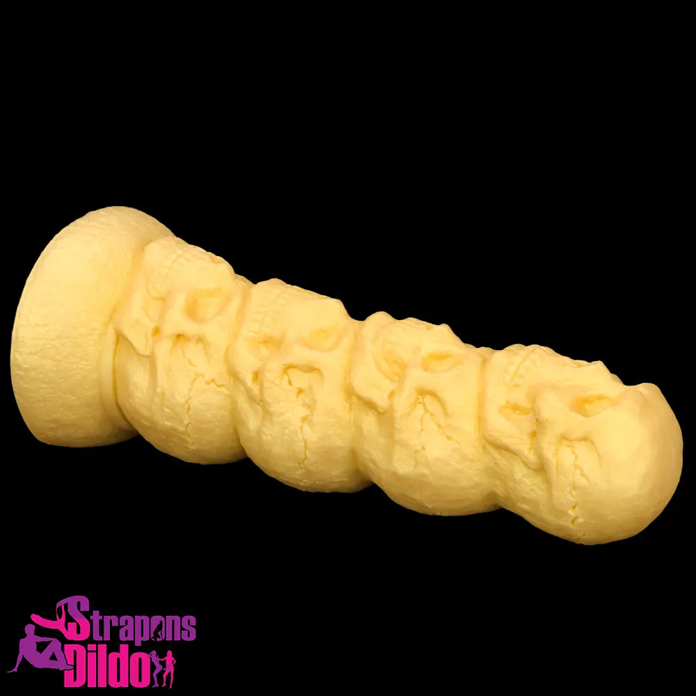 14.37in Large Soft Long Thick Golden Fantasy Silicone Scary Skull Dildo Strap ons Dildo