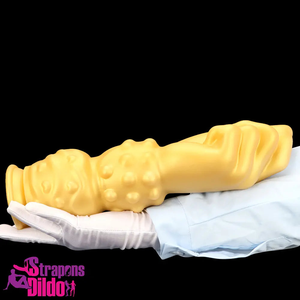 7.87in 10.82in 14in Thick Large Silicone Soft Hands Fist Golden Dildo Strap ons Dildo