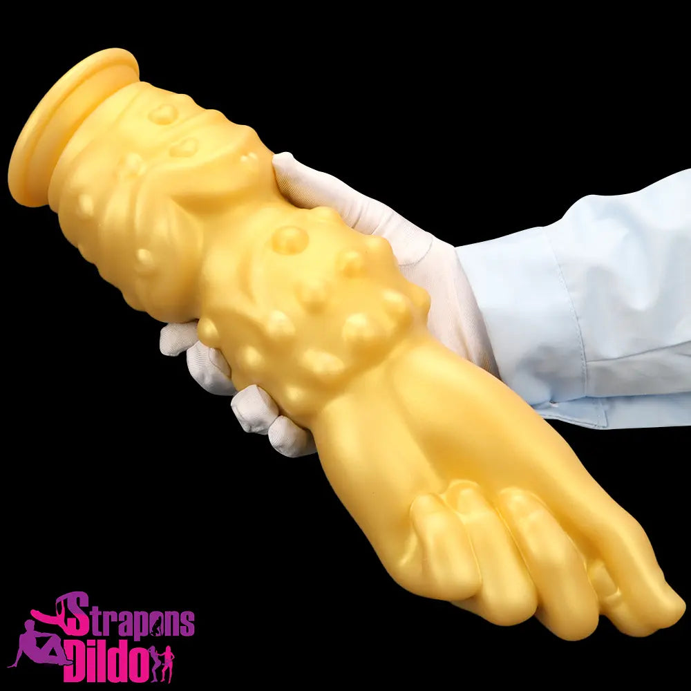 7.87in 10.82in 14in Thick Large Silicone Soft Hands Fist Golden Dildo Strap ons Dildo