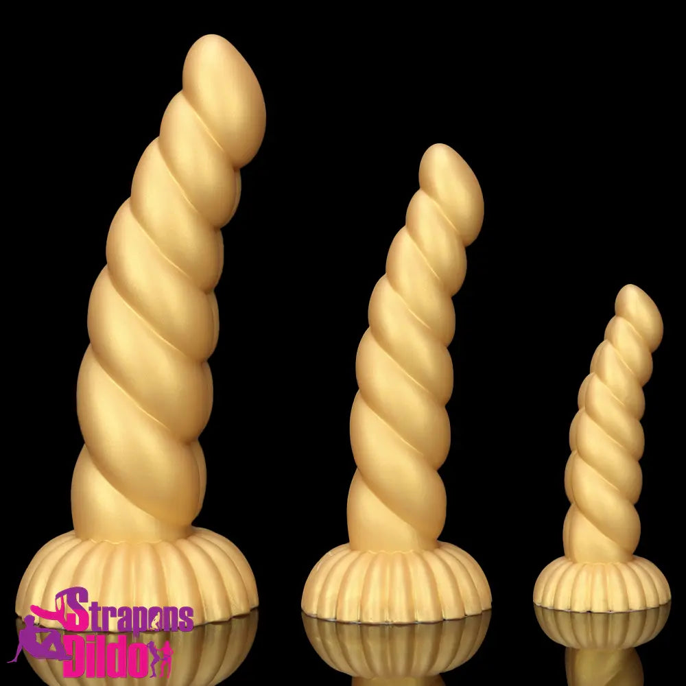 5.51in 7.87in 10.23in Gold Silicone Soft Fantasy Dildo Vagina Orgasm Strap ons Dildo