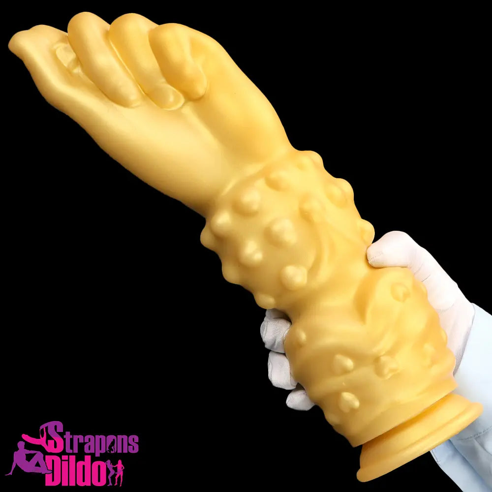 7.87in 10.82in 14in Thick Large Silicone Soft Hands Fist Golden Dildo Strap ons Dildo