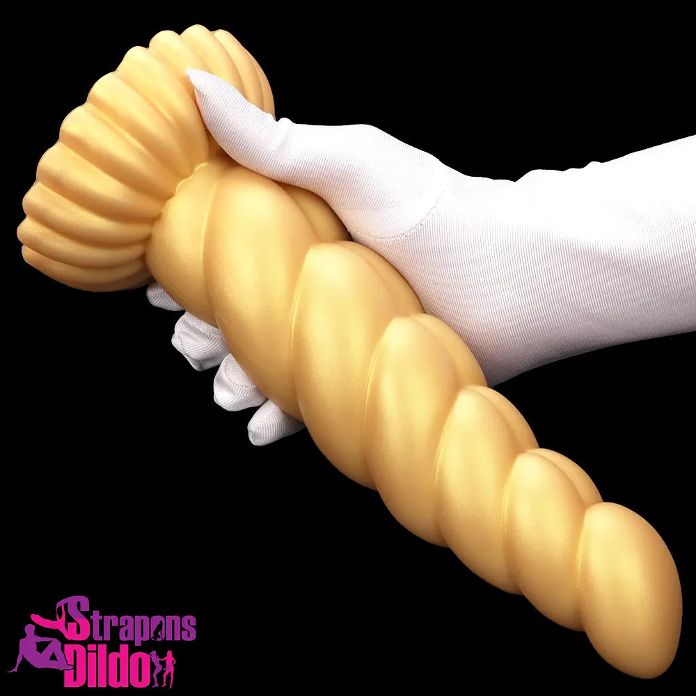 5.51in 7.87in 10.23in Gold Silicone Soft Fantasy Dildo Vagina Orgasm Strap ons Dildo