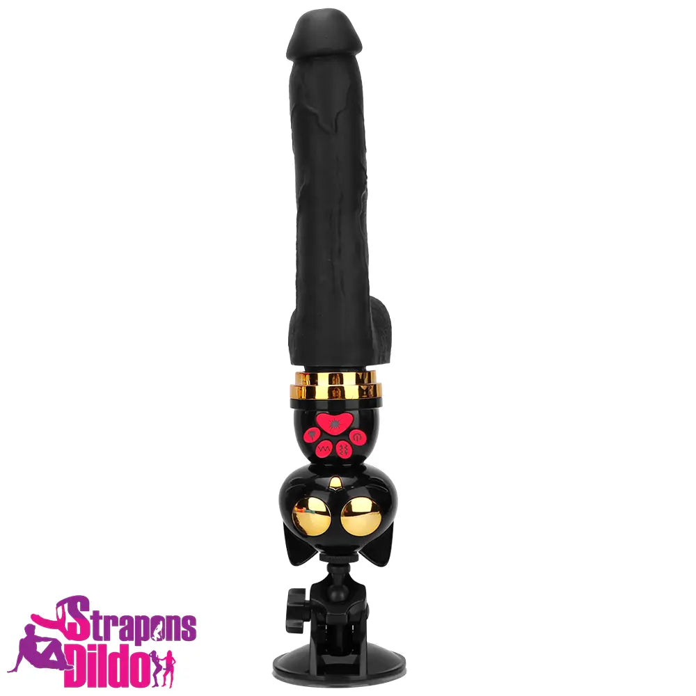 7.87in Cat Heating Thrusting Vibrating Remote Dildo Fucking Sex Machine Strap ons Dildo