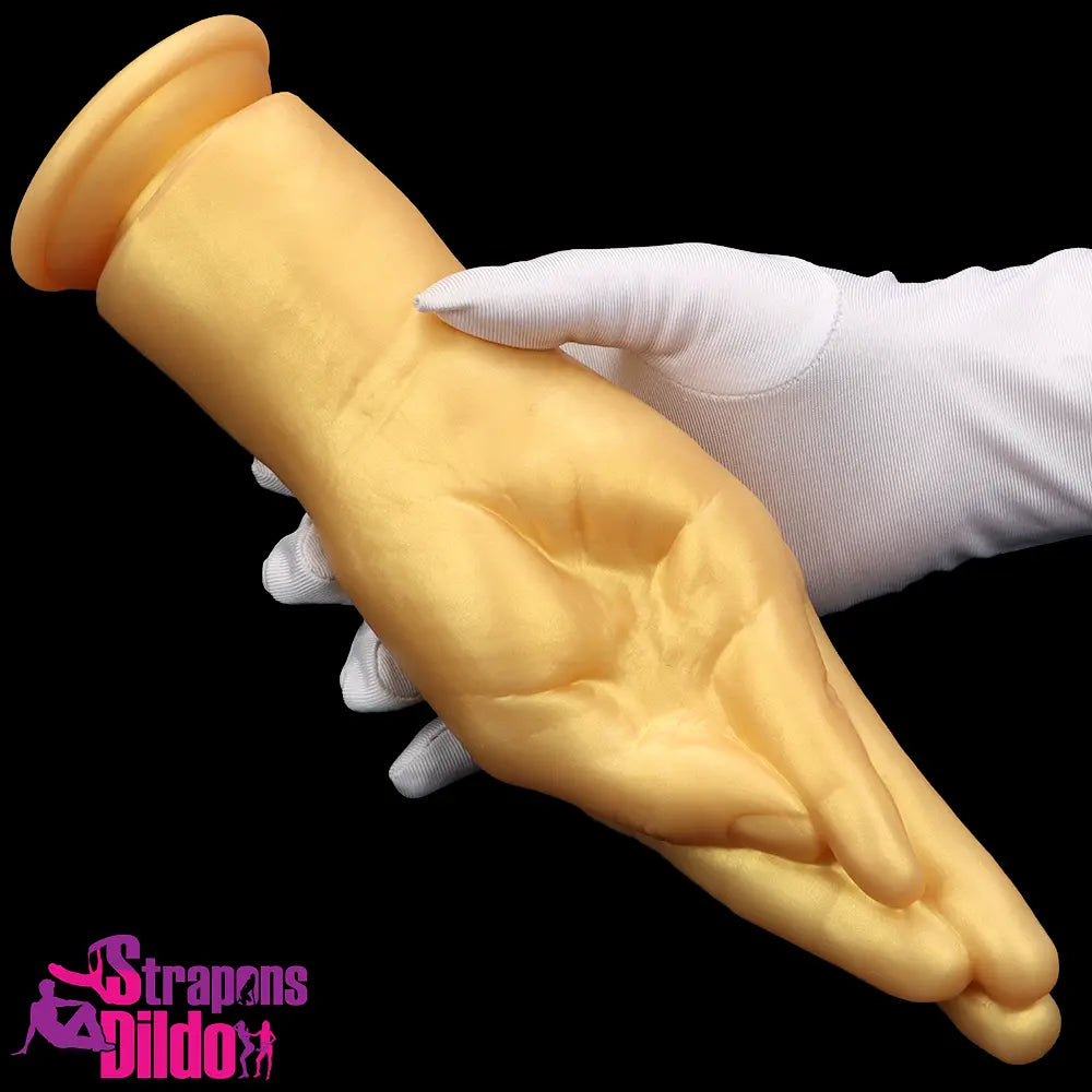 6.3in 8.66in 11.02in Gold Hands Silicone Soft Big Adult Erotic Fist Dildo Strap ons Dildo