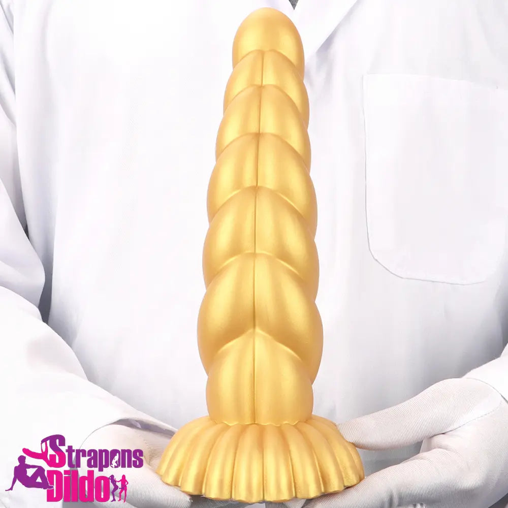 5.51in 7.87in 10.23in Gold Silicone Soft Fantasy Dildo Vagina Orgasm Strap ons Dildo