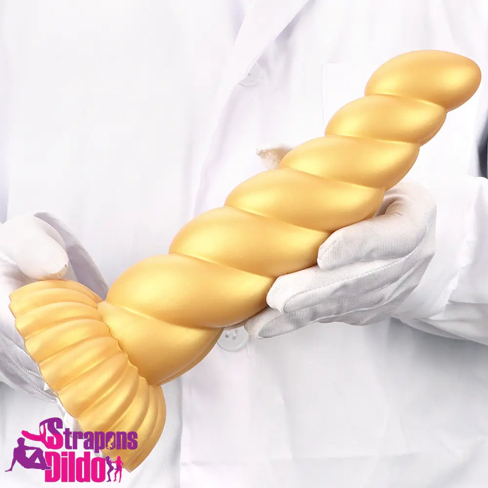 5.51in 7.87in 10.23in Gold Silicone Soft Fantasy Dildo Vagina Orgasm Strap ons Dildo