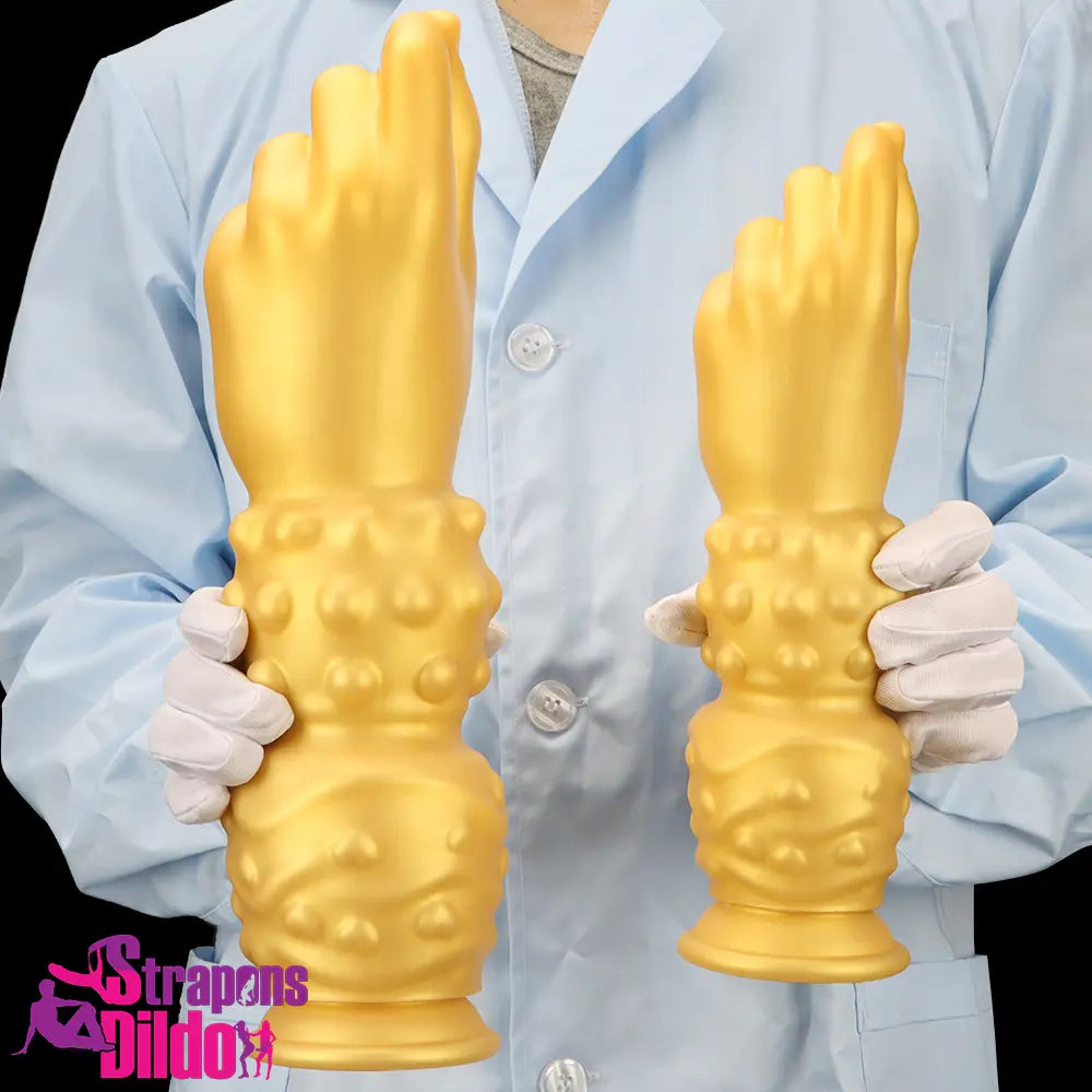 7.87in 10.82in 14in Thick Large Silicone Soft Hands Fist Golden Dildo Strap ons Dildo