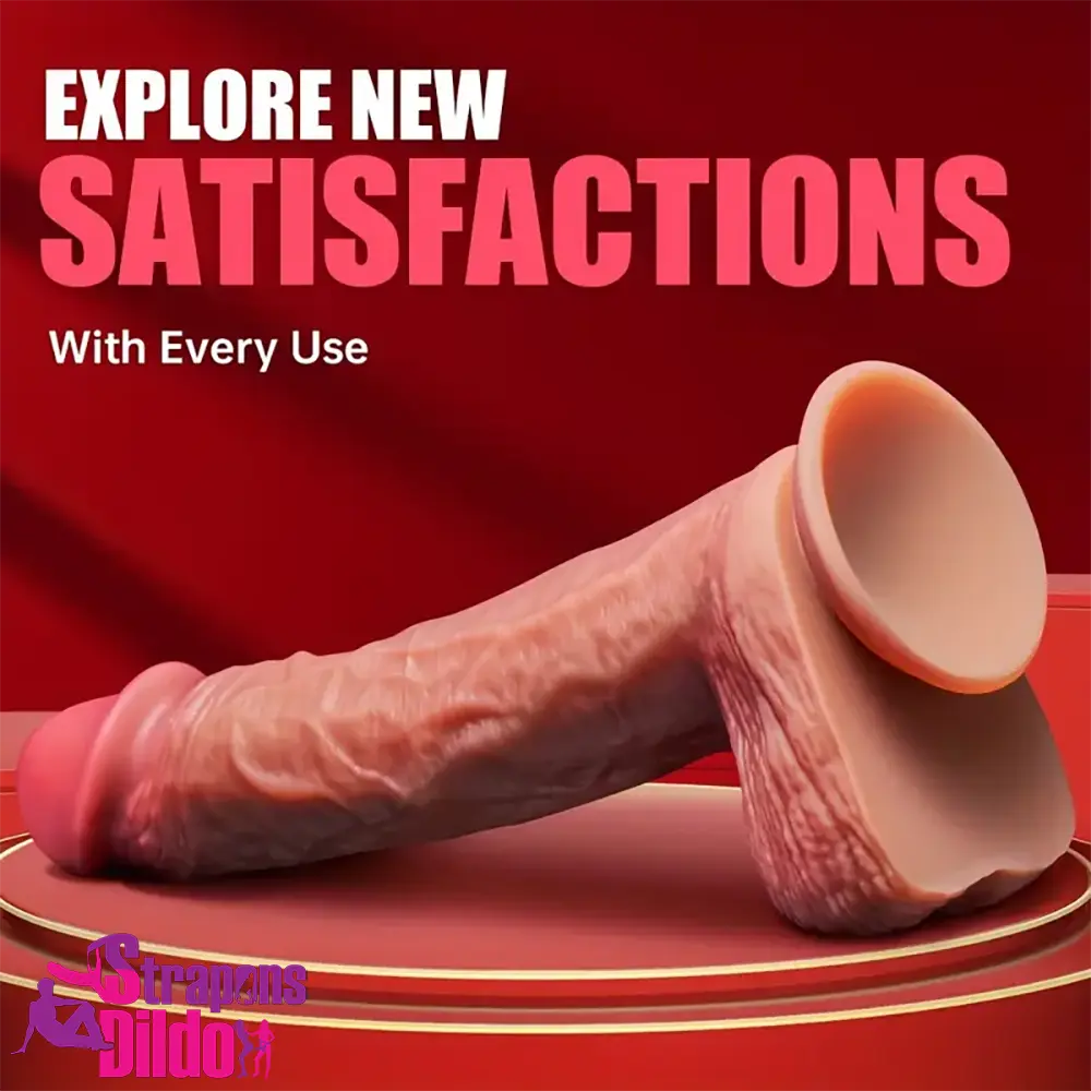 9.05in Realistic Silicone Soft Unisex Big Dildo For Anal Penetration Strap ons Dildo