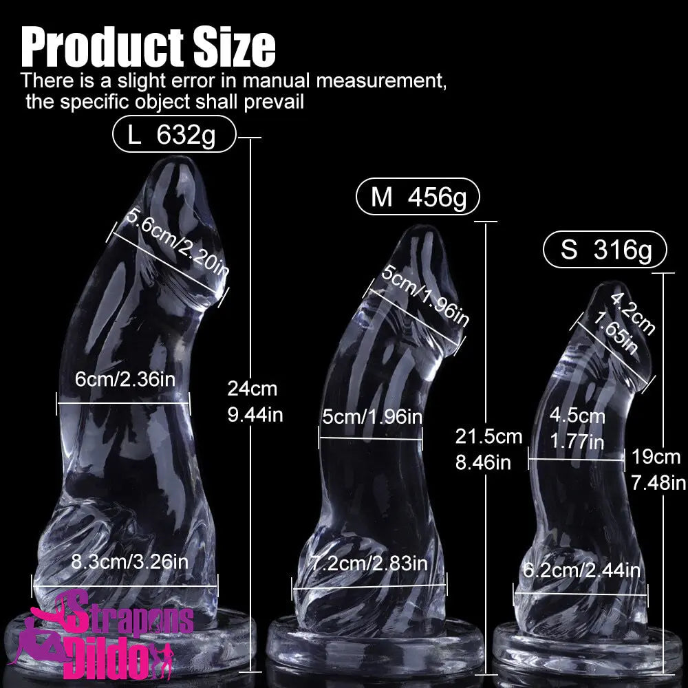 7.48in 8.46in 9.44in Clear Big Dildo Sex Toy For Orgasm Women Pleasure Strap ons Dildo