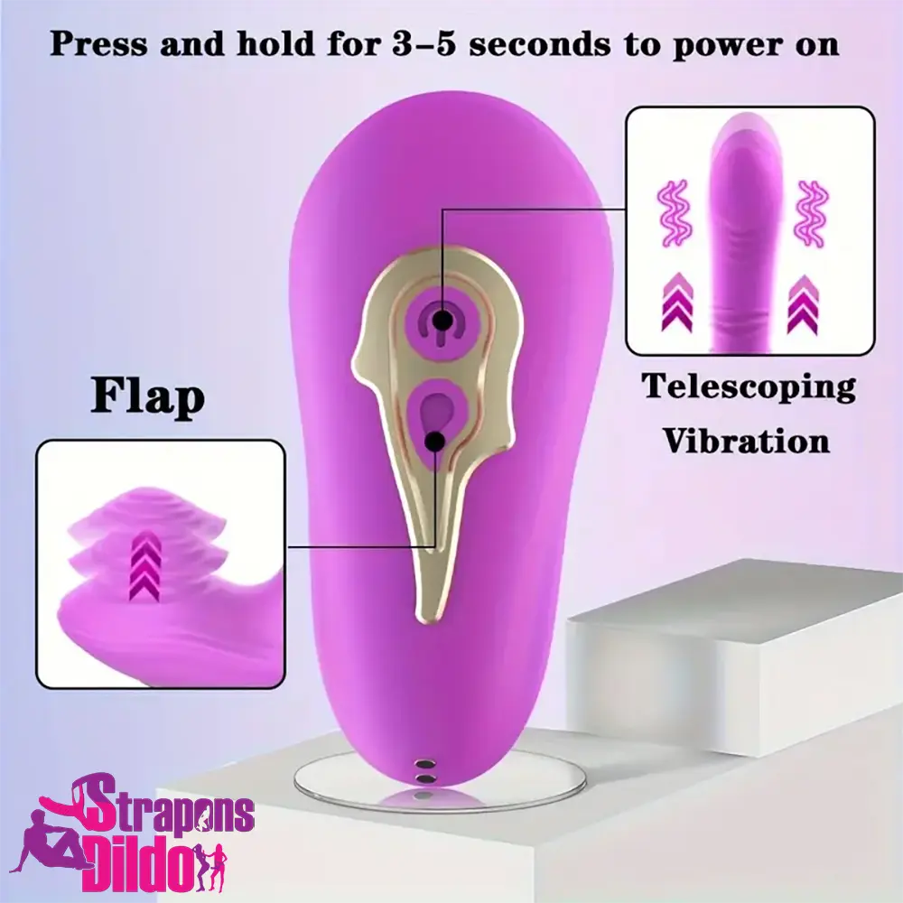 5.7in Vibrating Thrusting Flapping Wearable G Spot Automatic Dildo Strap ons Dildo