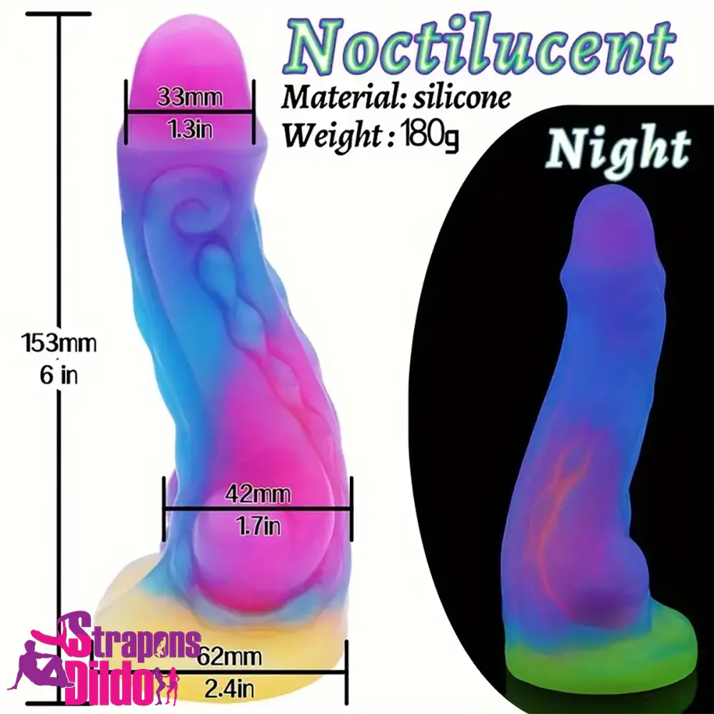 6in 6.1in 6.7in 7.1in Soft Silicone Luminous Monster Anal Creature Dildo Strap ons Dildo