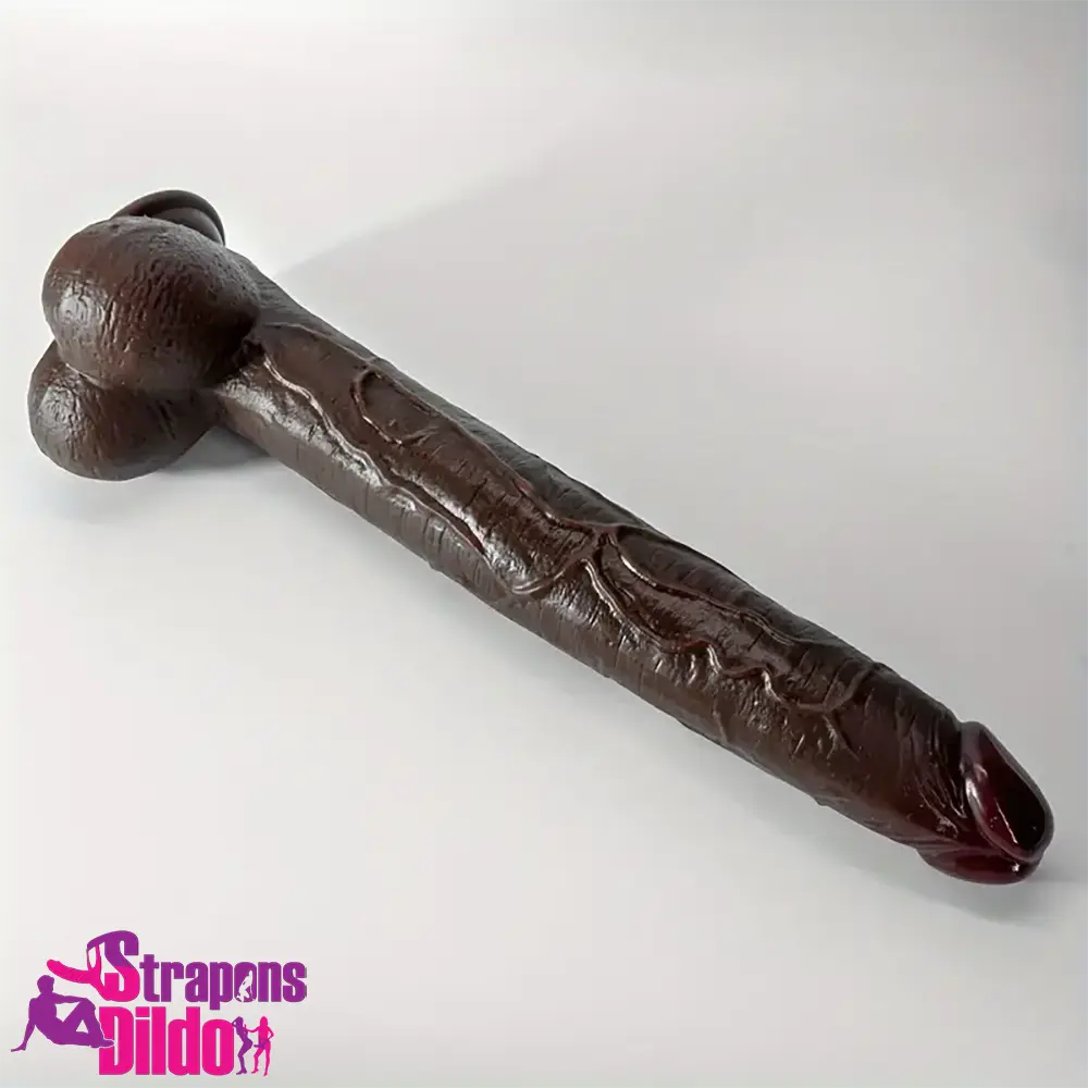 12.2in 14.1in 16.5in Extra Long Big Ebony Silicone Dildo For G Spot Strap ons Dildo