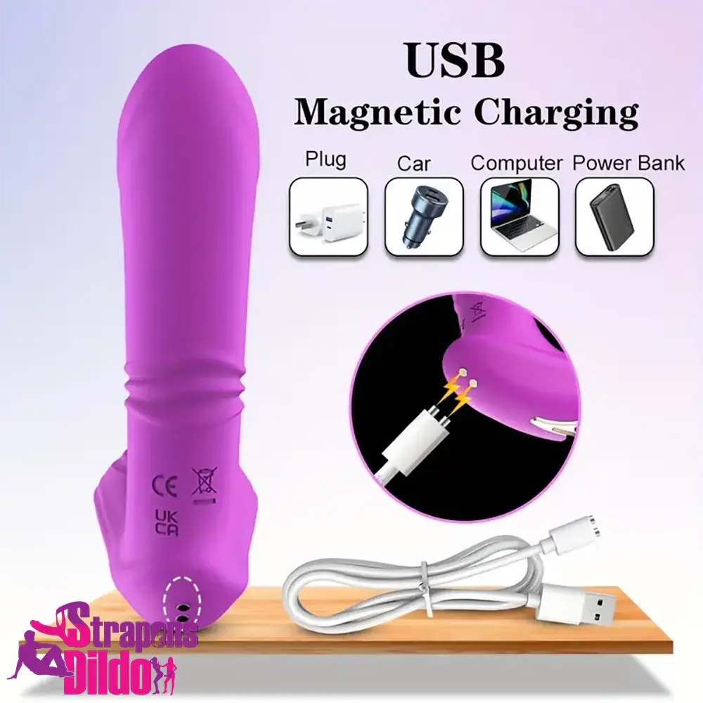 5.7in Vibrating Thrusting Flapping Wearable G Spot Automatic Dildo Strap ons Dildo