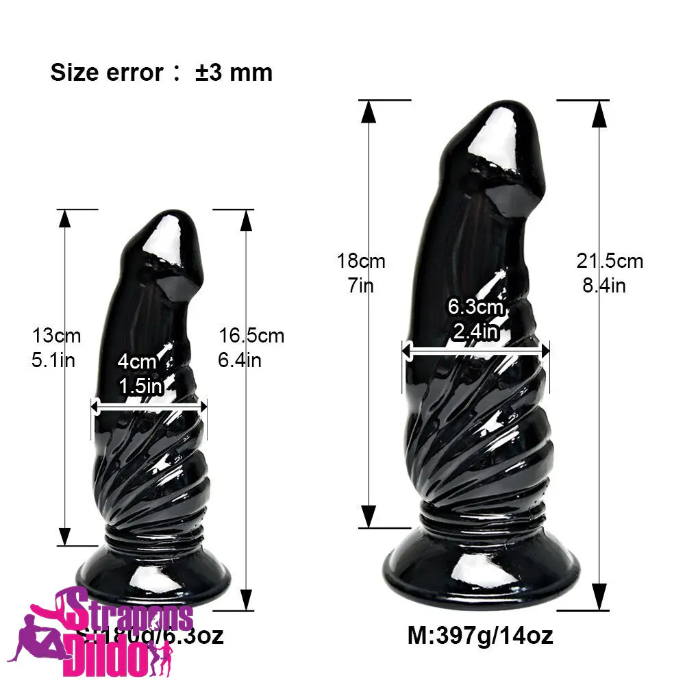 6.4in 8.4in Fantasy Big Black Dildo For Male Female Anal Masturbator Strap ons Dildo