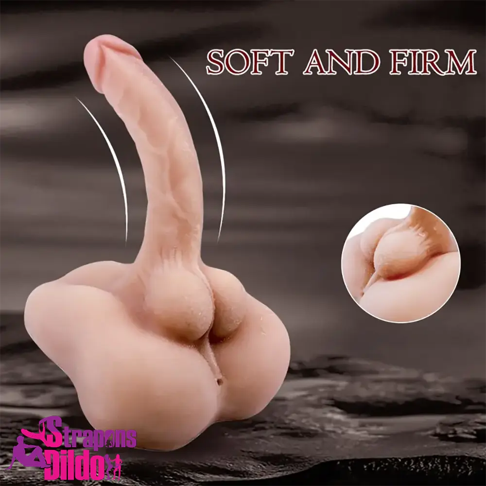 7.1in Real Silicone Flexible Dildo Torso With Anus For G spot Stimulator Strap ons Dildo