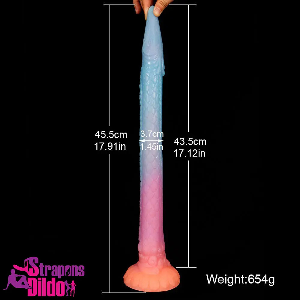 17.91in Super Huge Long Silicone Soft Snake Dildo G spot Stimulator Strap ons Dildo