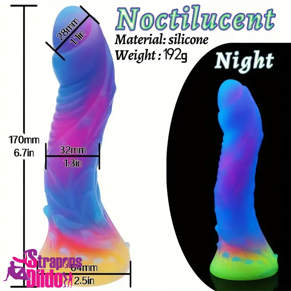 6in 6.1in 6.7in 7.1in Soft Silicone Luminous Monster Anal Creature Dildo Strap ons Dildo