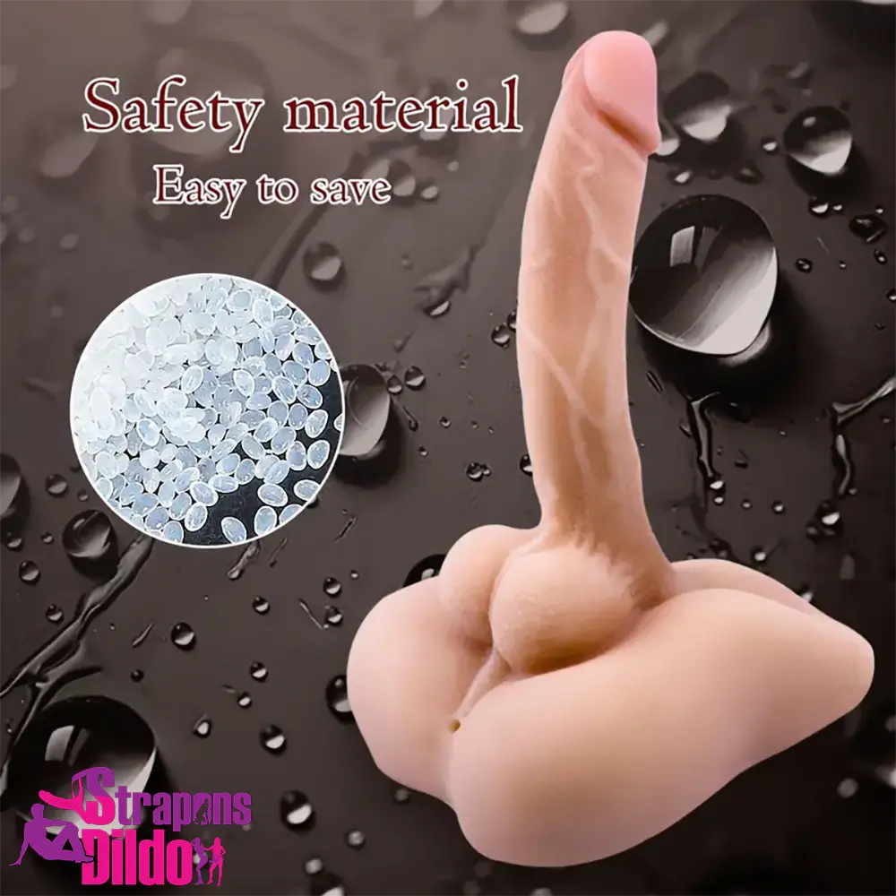 7.1in Real Silicone Flexible Dildo Torso With Anus For G spot Stimulator Strap ons Dildo