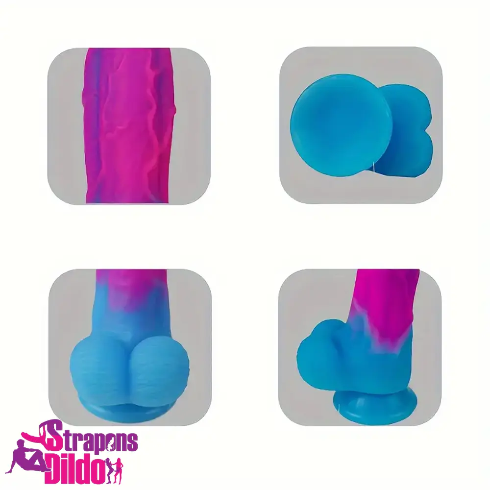 8.07in Colorful Silicone Soft Big Dildo For Women Men Satisfaction Strap ons Dildo