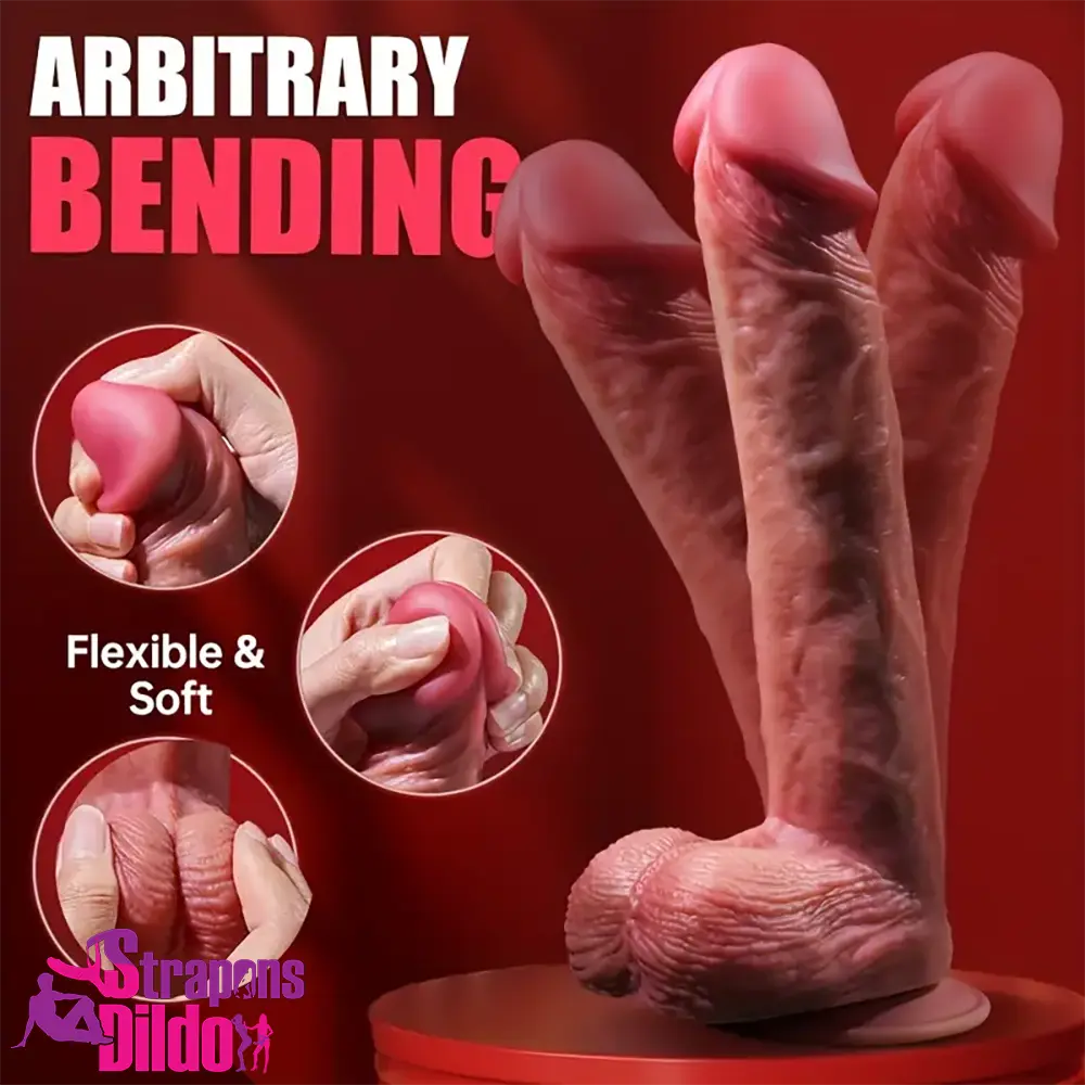 9.05in Realistic Silicone Soft Unisex Big Dildo For Anal Penetration Strap ons Dildo