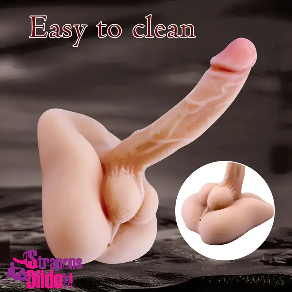 7.1in Real Silicone Flexible Dildo Torso With Anus For G spot Stimulator Strap ons Dildo