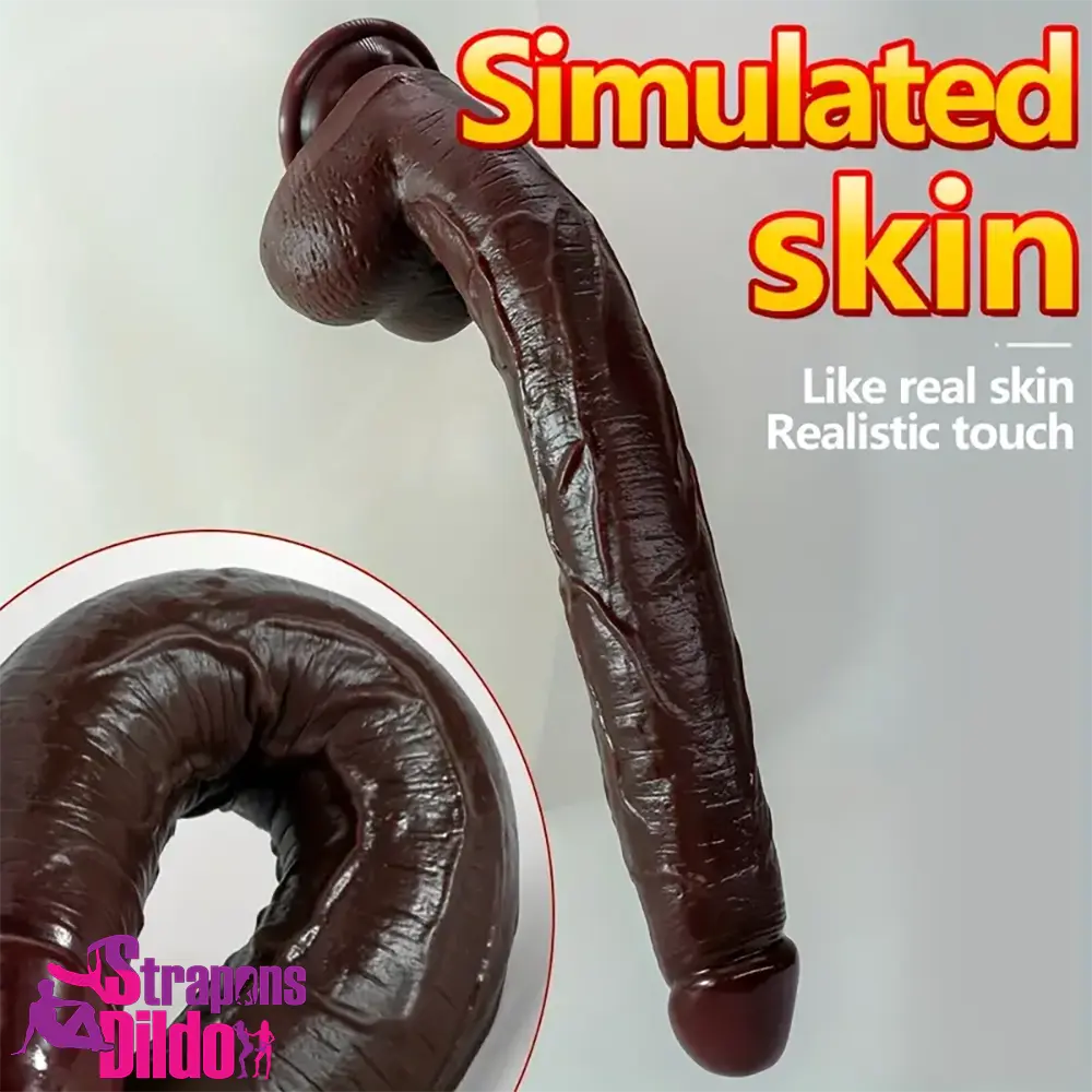 12.2in 14.1in 16.5in Extra Long Big Ebony Silicone Dildo For G Spot Strap ons Dildo