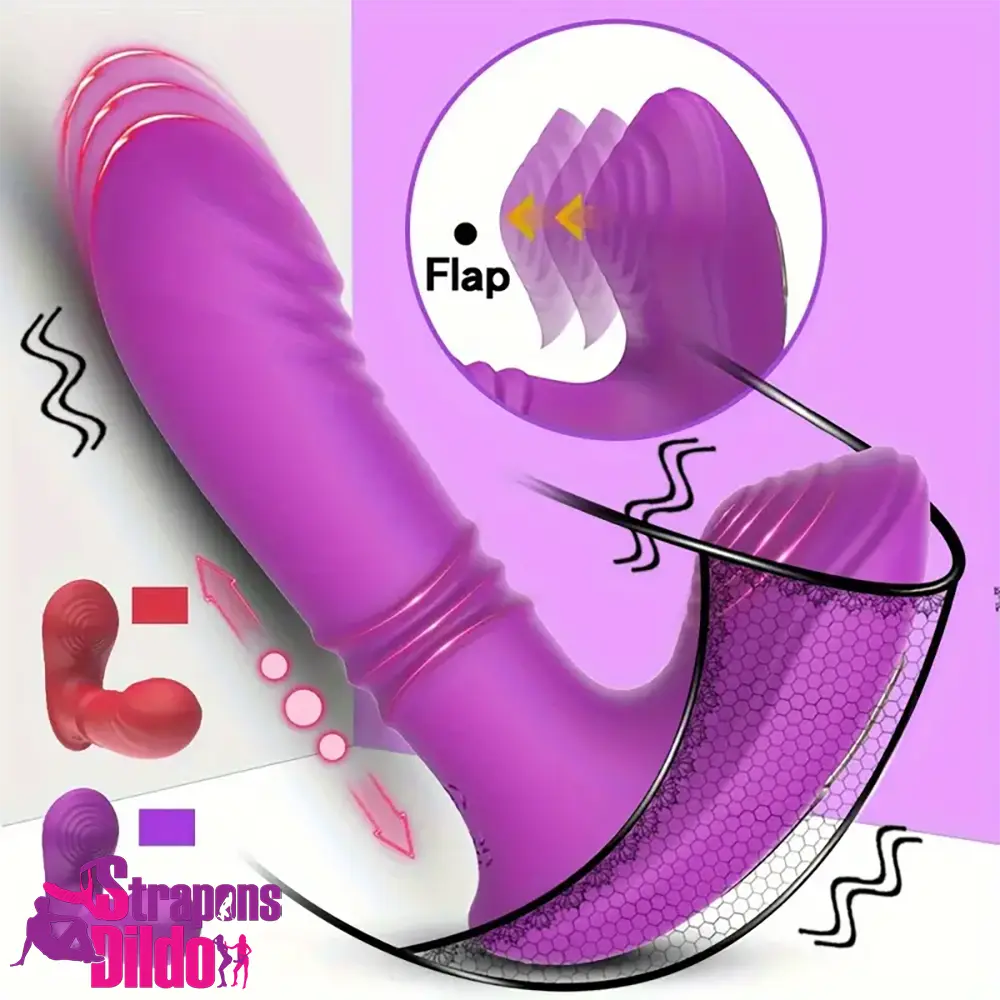 5.7in Vibrating Thrusting Flapping Wearable G Spot Automatic Dildo Strap ons Dildo