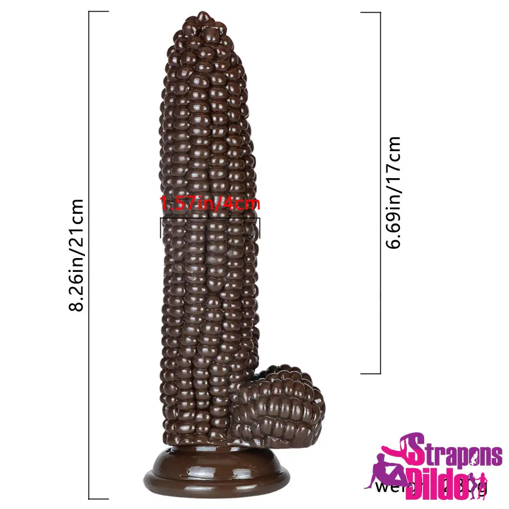 8.26in Corn PVC G Spot Real Feeling Big Anal Dildo With Suction Cup Strap ons Dildo