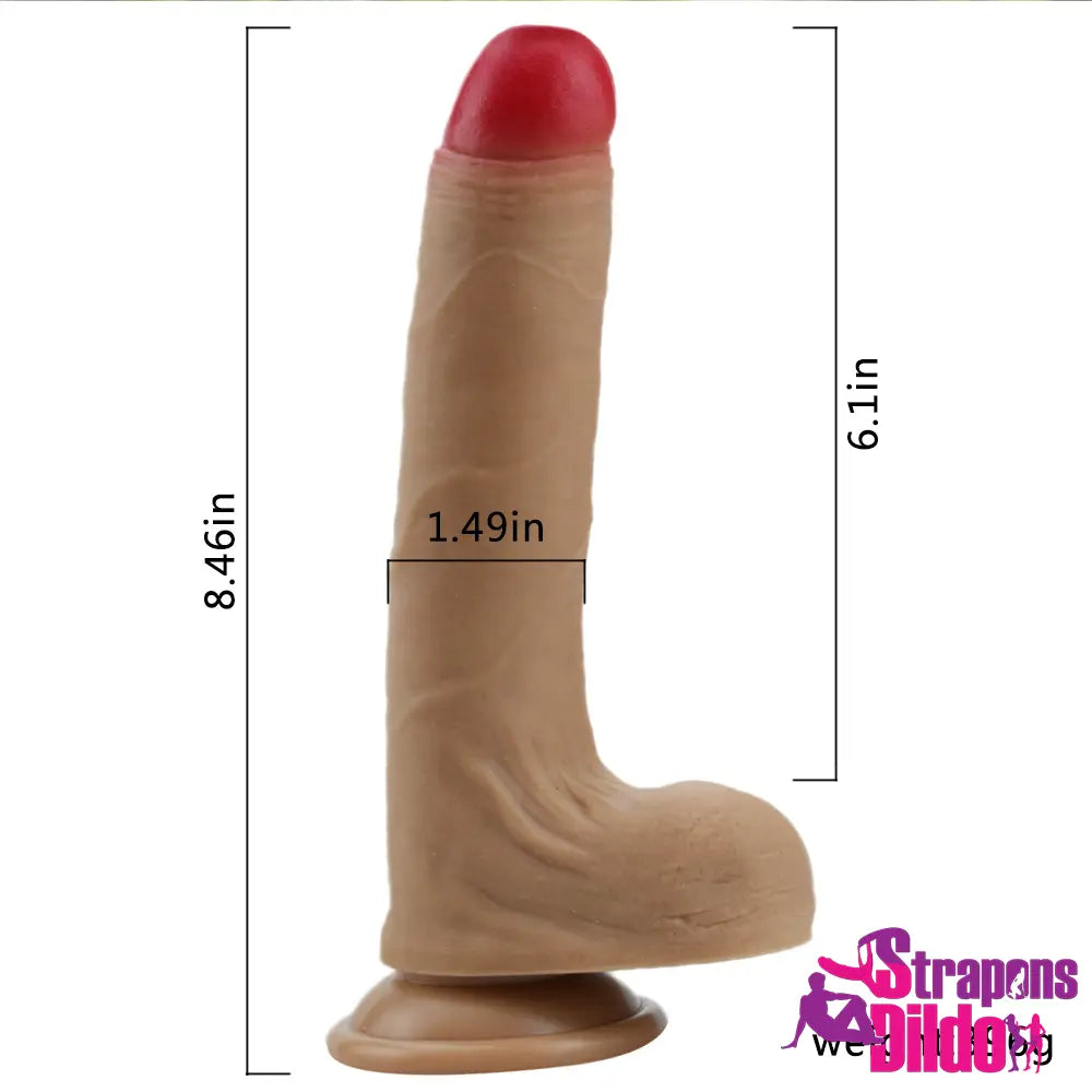 8.46in Real Touching Feeling Uncut Silicone Soft Dildo Women Sex Toy Strap ons Dildo