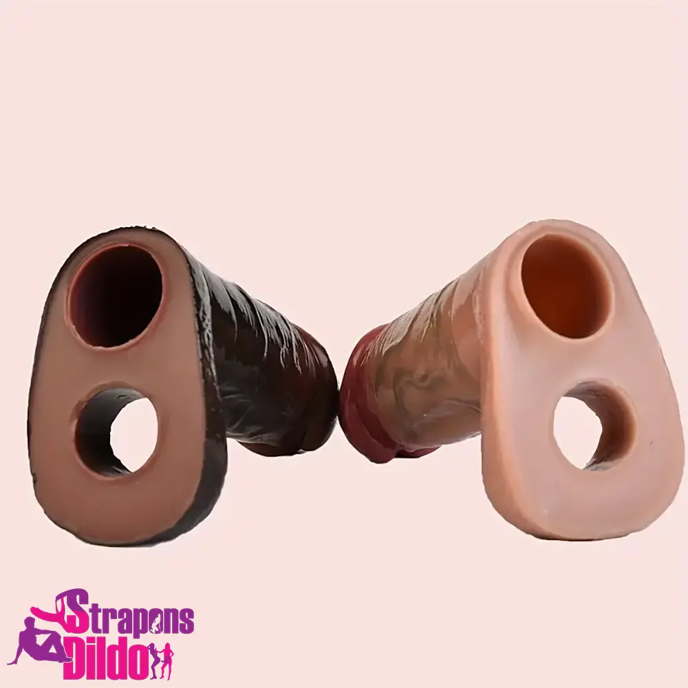 5.12in Silicone Soft Skin Feeling Dildo Sleeve For Delay Enlargement Strap ons Dildo