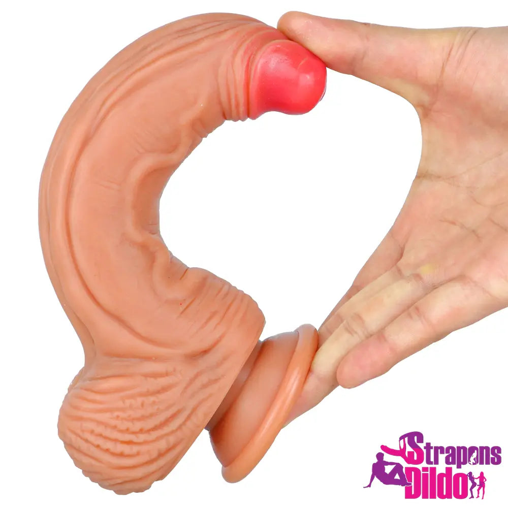 7.68in Realistic Silicone Soft Penis Dildo For Adult Lesbian Women Orgasm - Strap ons Dildo