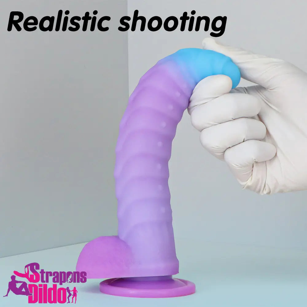 8.15in 9.06in Mixed Color Silicone Gradient Big Soft Odd Uncut Dildo Strap ons Dildo