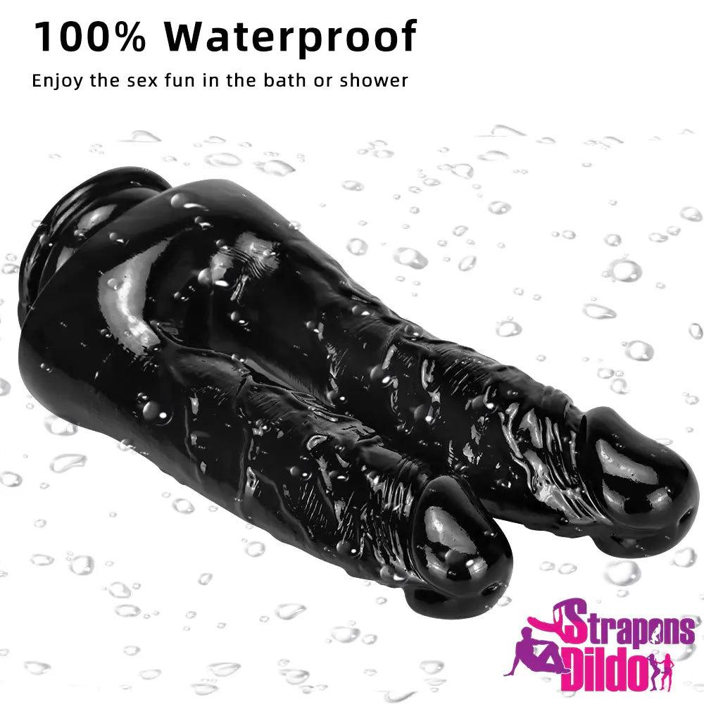 5.51in 5.9in 6.5in 9.44in Big Black G Spot Anal PVC Dual Ended Dildo Strap ons Dildo