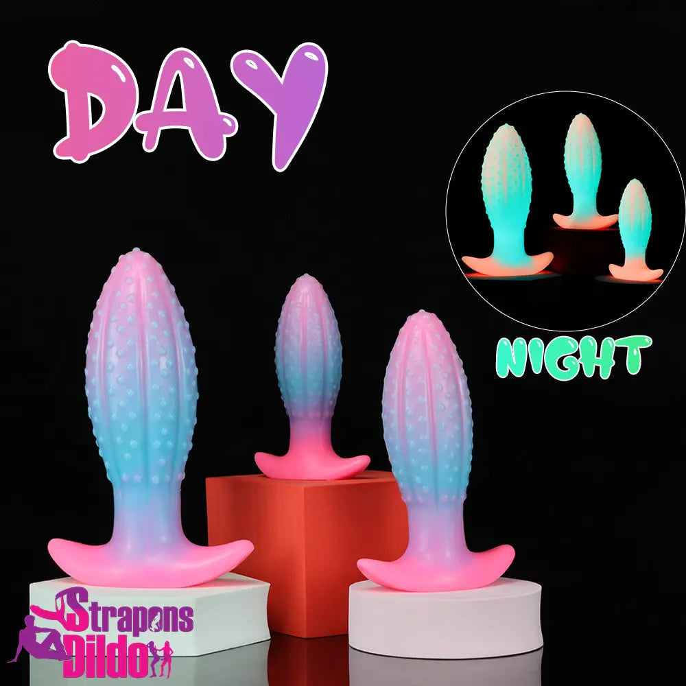 4.5in 5.67in 7.6in Silicone Soft Fluorescent Luminous Mini Anal Plug Dildo Strap ons Dildo