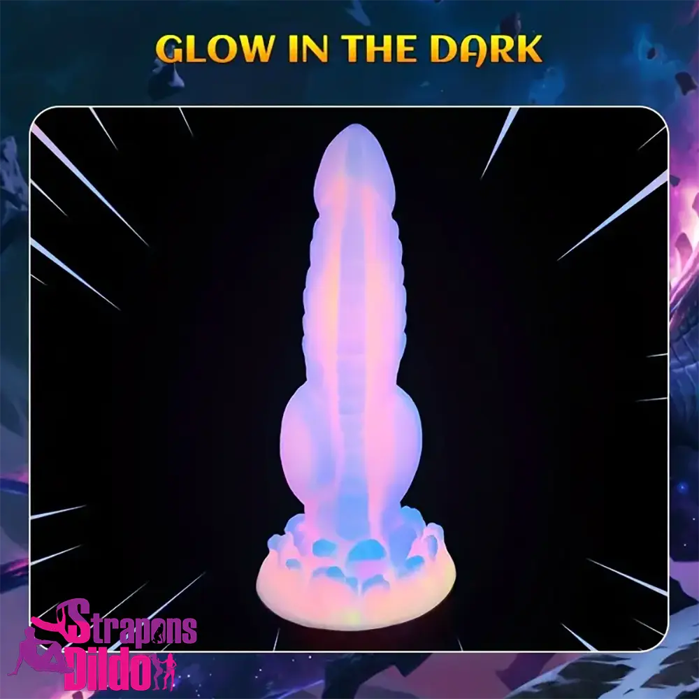 8.14in Colorful Silicone Soft Odd Big Luminous Monster Knot Real Dildo Strap ons Dildo