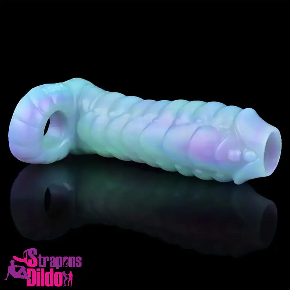 5.39in Silicone Soft Dildo Sleeve Snake Luminous Penis Enlargement Strap ons Dildo