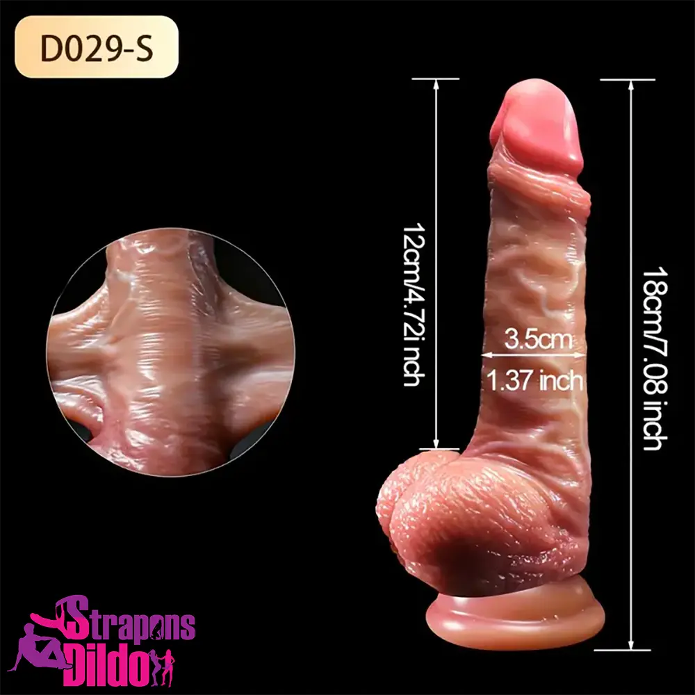 7.08in 8.46in Real Silicone Dildo For Adults Women With Sliding Foreskin Strap ons Dildo