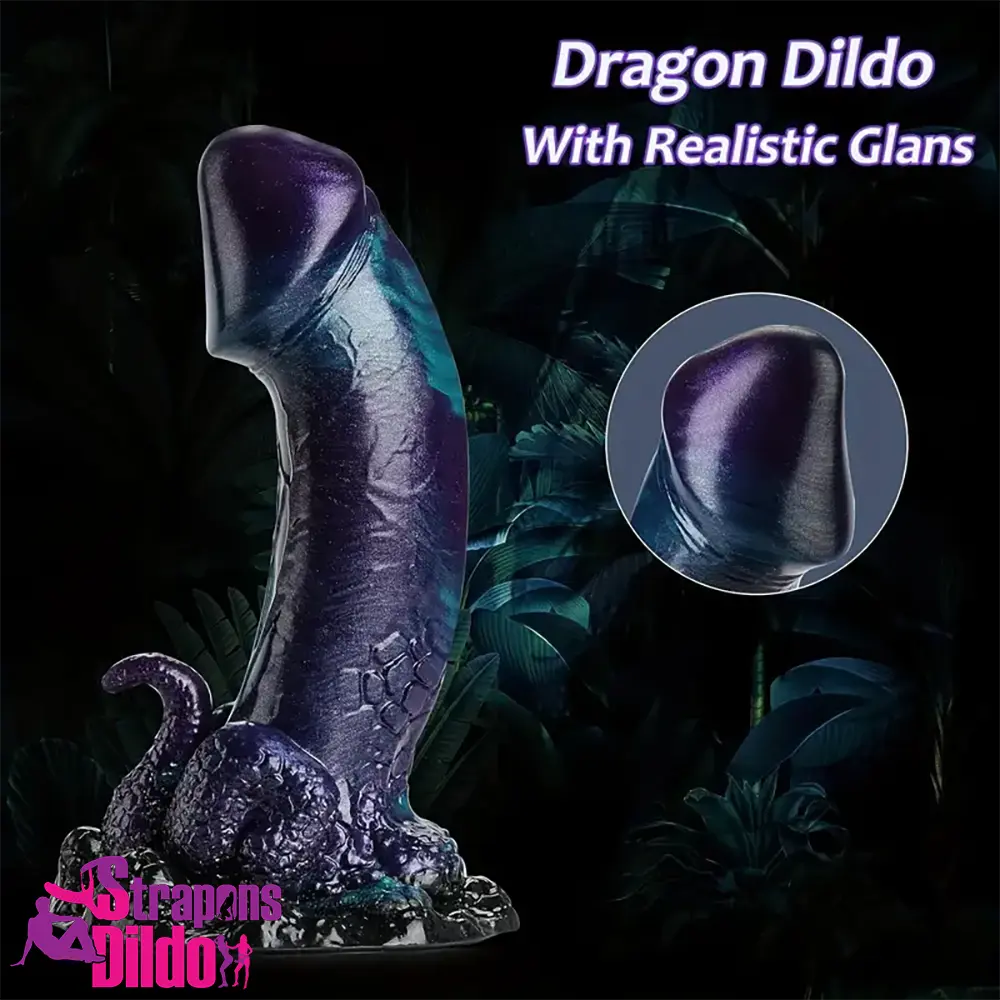 7.6in Dragon Fantasy Silicone Anal Monster Dildo With Tentacle Sex Toy Strap ons Dildo