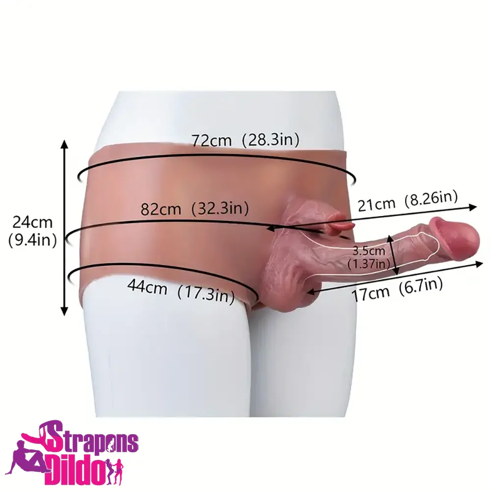 8.26in Realistic Silicone Hollow Dildo Pants Sleeve For Penis Masturbation Strap ons Dildo