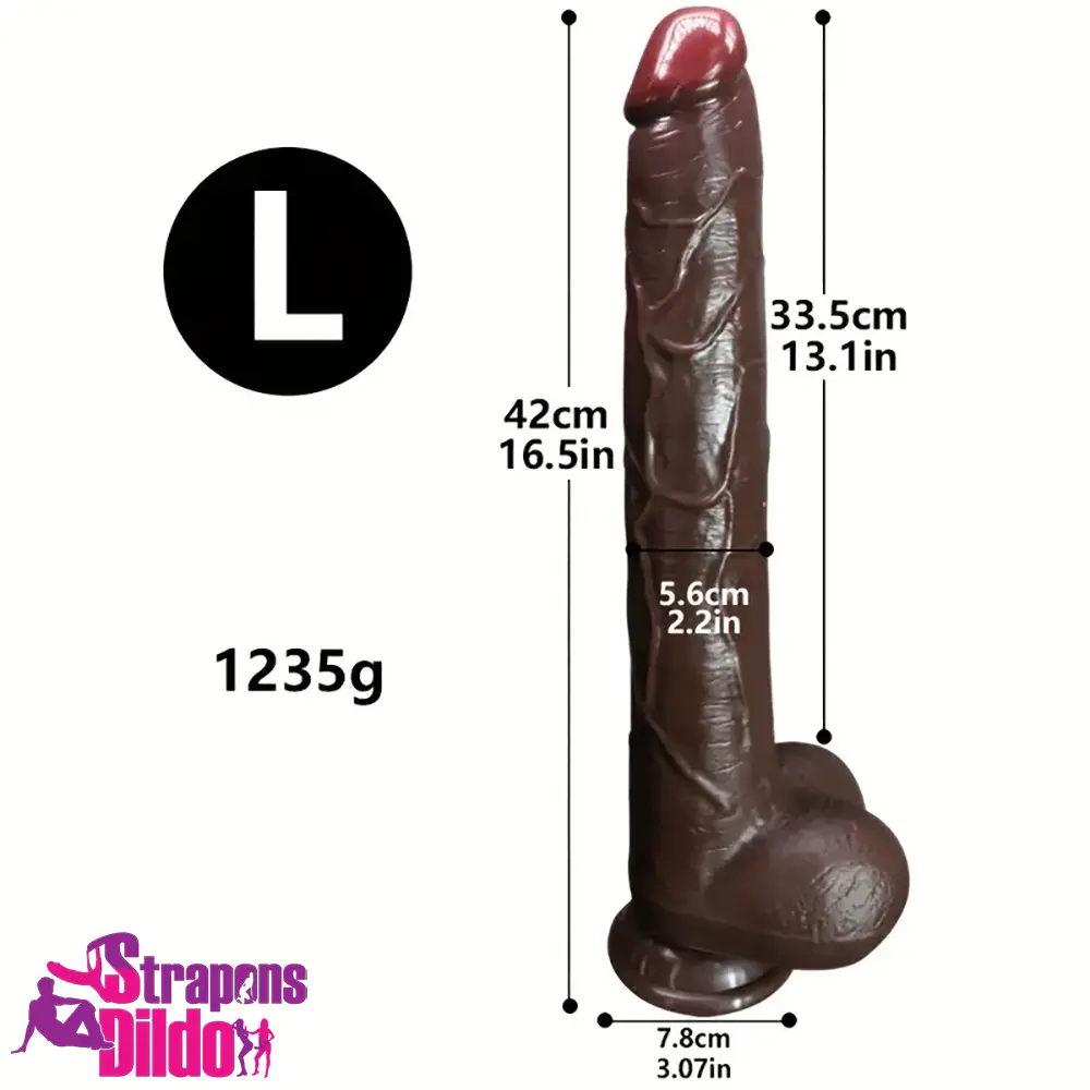 12.2in 14.1in 16.5in Extra Long Big Ebony Silicone Dildo For G Spot Strap ons Dildo