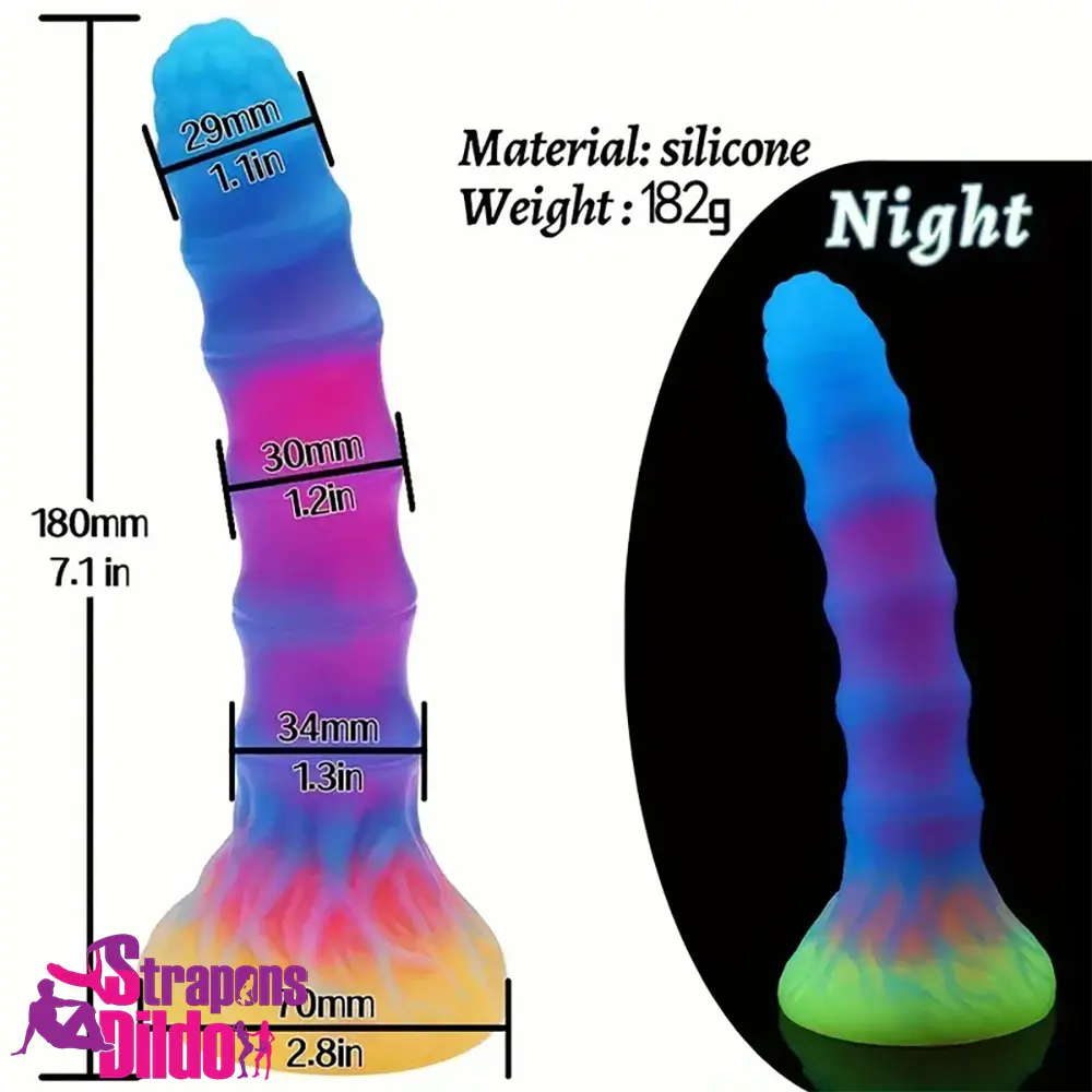 6in 6.1in 6.7in 7.1in Soft Silicone Luminous Monster Anal Creature Dildo Strap ons Dildo