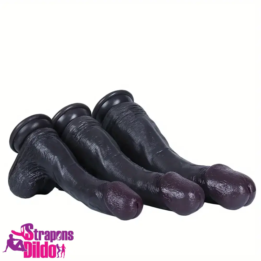 8.26in 9.45in 11.02in Big Ebony Realistic Silicone Soft G spot Cock Dildo Strap ons Dildo