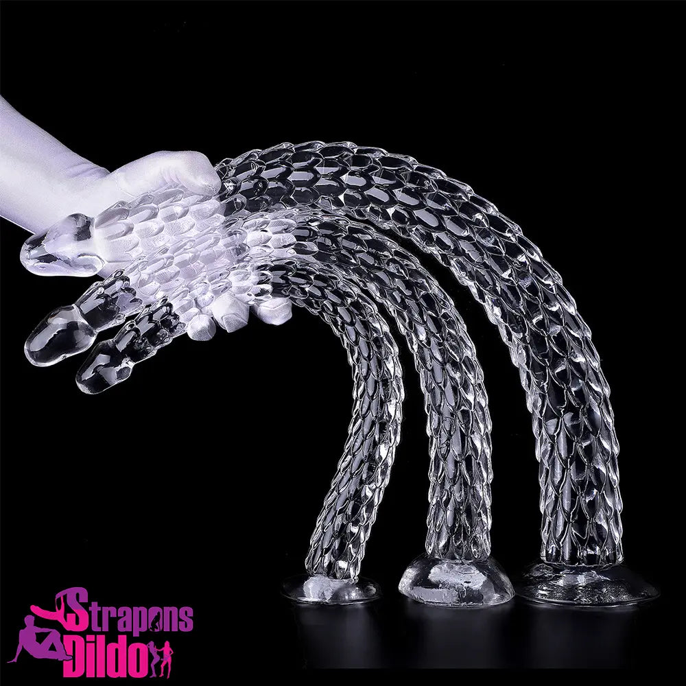 15.75in 19.69in 23.62in Huge Long Snake Scaly Clear Dildo Stimulator Strap ons Dildo