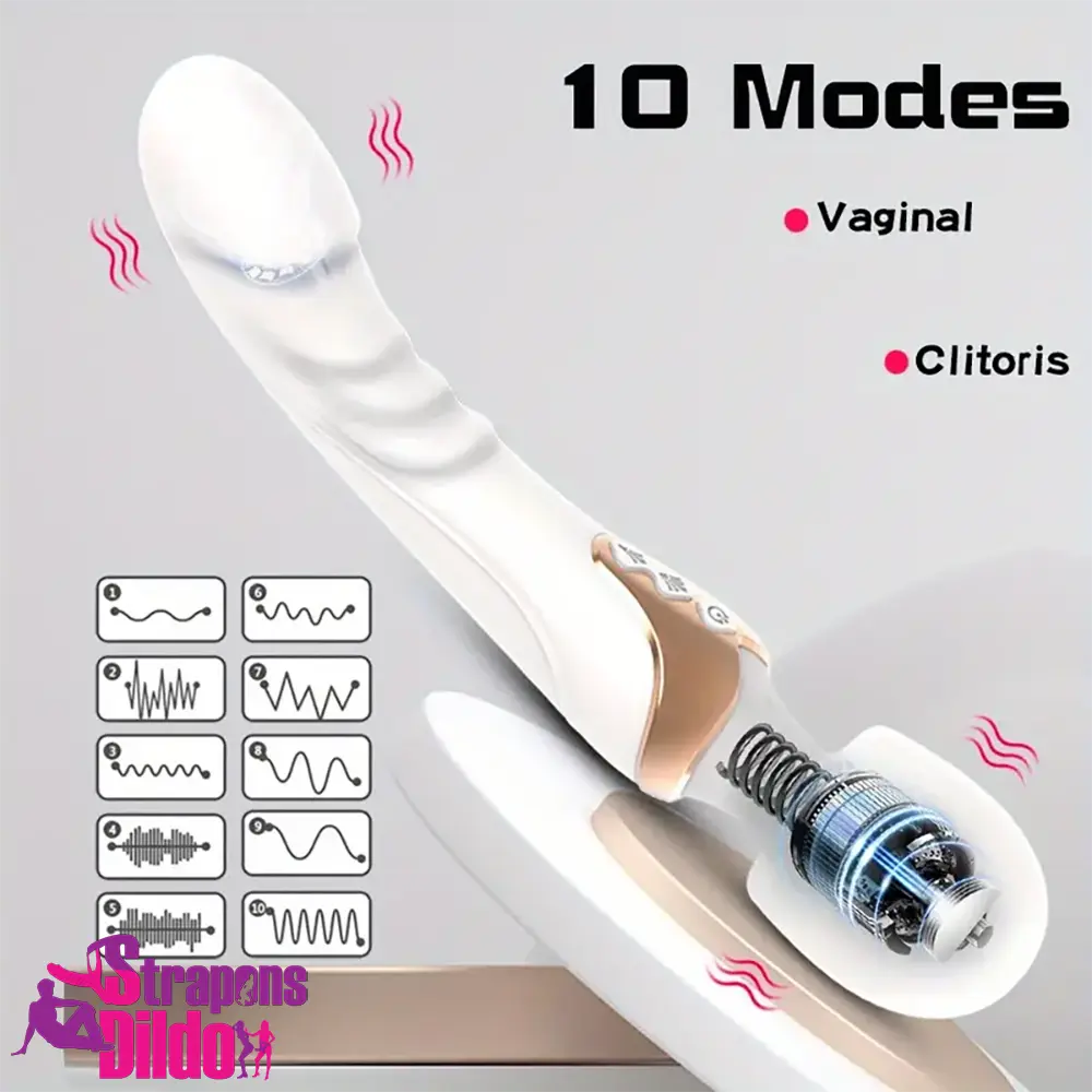 9.96in Dual Motor Silicone Large Wand G-Spot Vibrating Dildo Sex Toy Strap ons Dildo