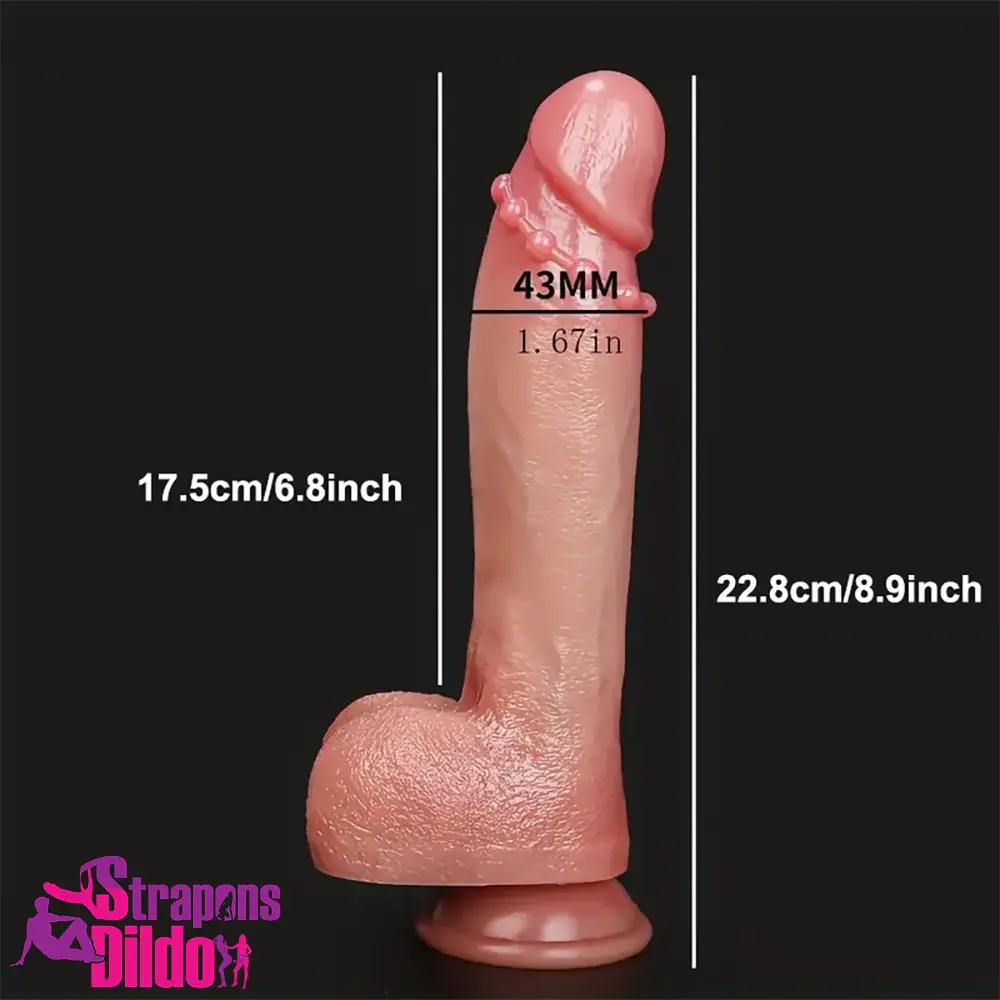 8.9in Realistic Large Silicone Soft Anal Dildo For G-Spot Women Strap ons Dildo