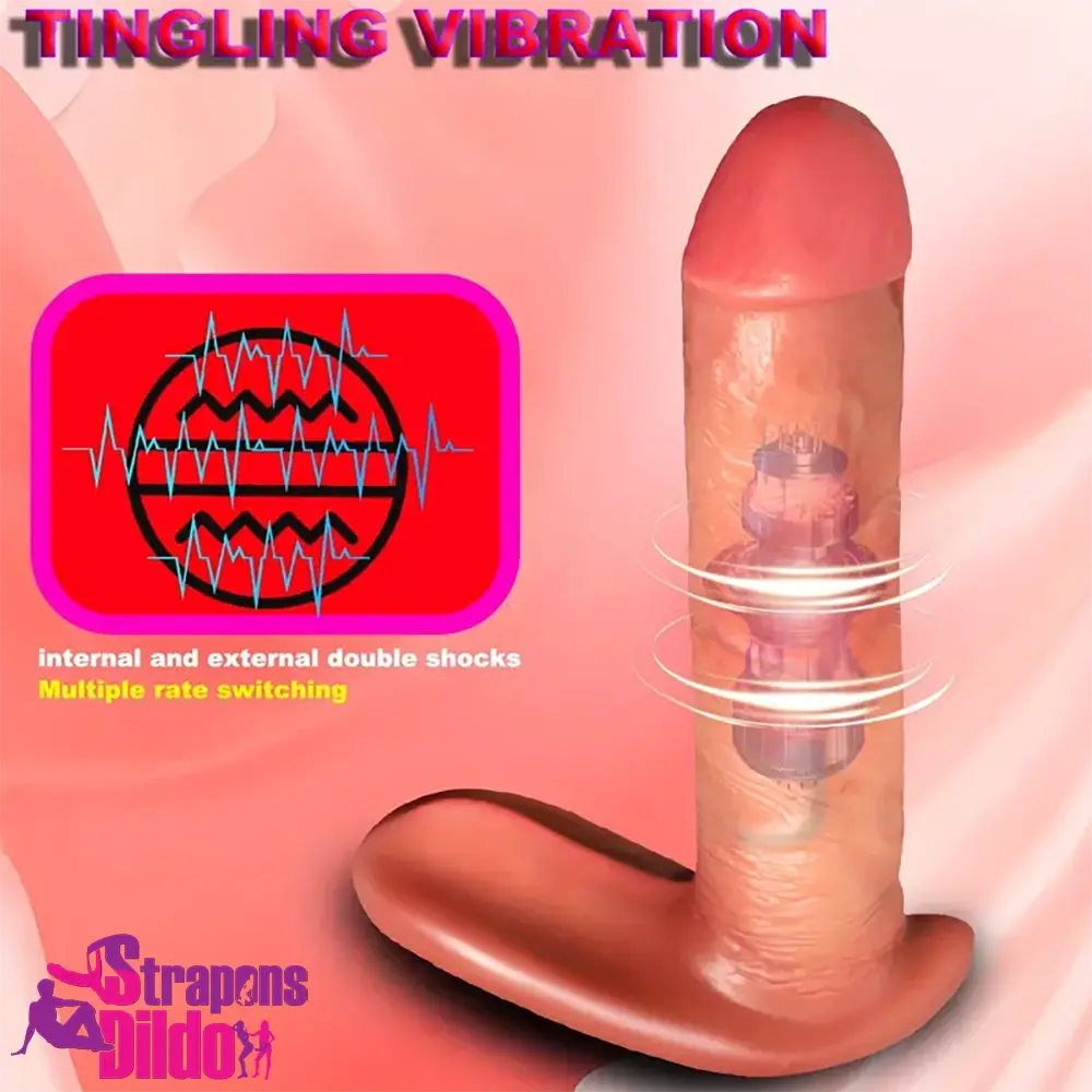 6.3in Silicone Heating Thrusting Vibrating Real Remote Wearable Dildo Strap ons Dildo