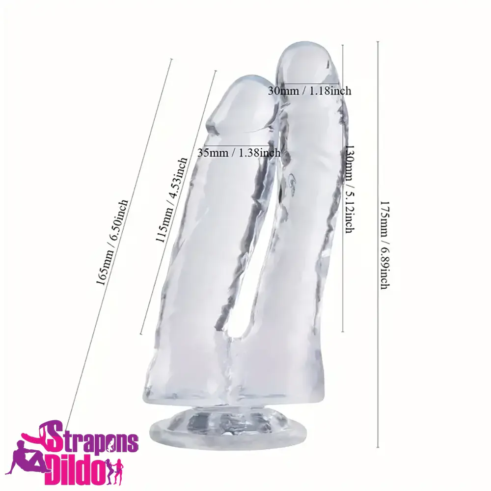 6.89in Lifelike Double Penetration Dildo For Anal Penetration Dilator Strap ons Dildo