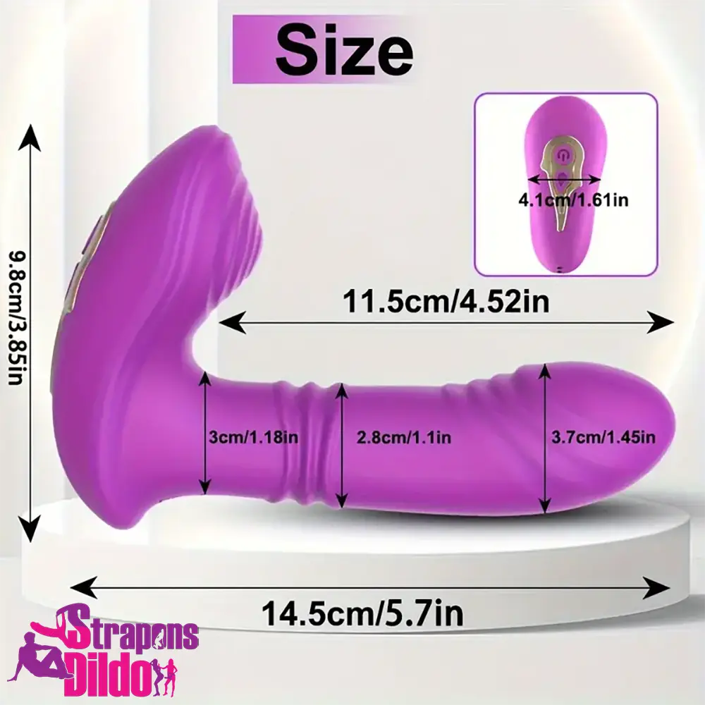 5.7in Vibrating Thrusting Flapping Wearable G Spot Automatic Dildo Strap ons Dildo