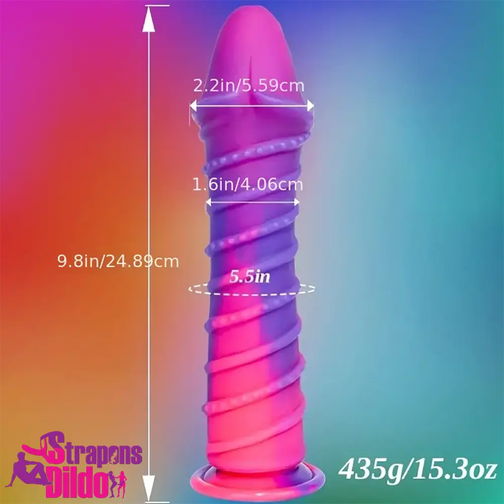 9.8in Odd Design Silicone Soft Big Dildo With Thread Pseudo Penis Strap ons Dildo